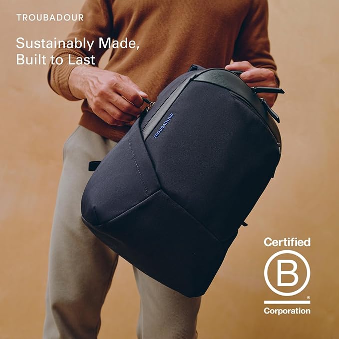 Troubadour Apex 4.0 Compact - 16L Premium Laptop Backpack - Ergonomic & Water Resistant - Designed for Work and Travel - Black