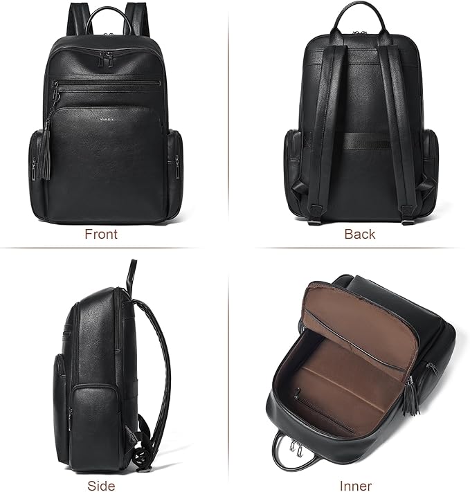 Shrrie Laptop Backpack for Women Fits 16 inch Laptop,Designer Backpacks for Women with Computer Compartment to Business (Black)