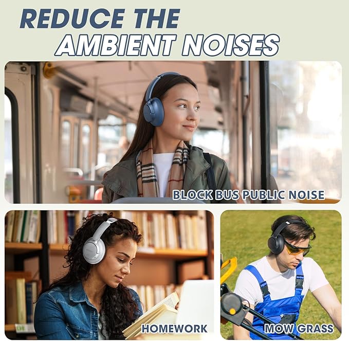 BERIBES Upgraded Hybrid Active Noise Cancelling Wireless Headphones with Transparent Modes,70H Playtime Bluetooth Headphones Wireless with Mic, Deep Bass,3.5MM Cable,Soft-Earpads,Fast Charging-Blue