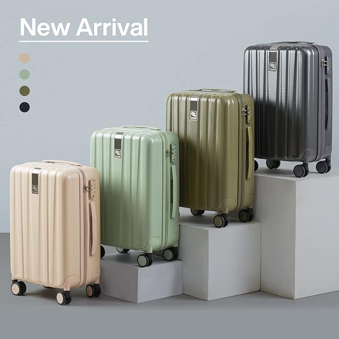 Hanke Luggage Sets 2 piece Carry On Luggage with Wheels PC Hard Shell Suitcases Lightweight Checked Travel Luggage Large Travel Suitcase Woman Men 20/29 Inch(Bamboo Green)