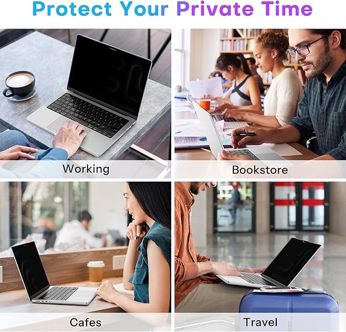 OMOTON Magnetic Privacy Screen for MacBook Pro 13 Inch (2016-2022, M1, M2), Anti-Spy Filter, Matte Anti Glare Blue Light Protector, Easy Install & Remove
