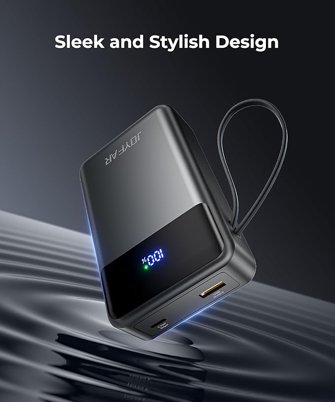 Portable Charger Power Bank - 30000mAh 65W Laptop Travel Essentials Battery Pack USB C Built in Cable Phone Fast Charging Compatible with iPhone 16 15 14 13 iPad MacBook Samsung Google (Black)