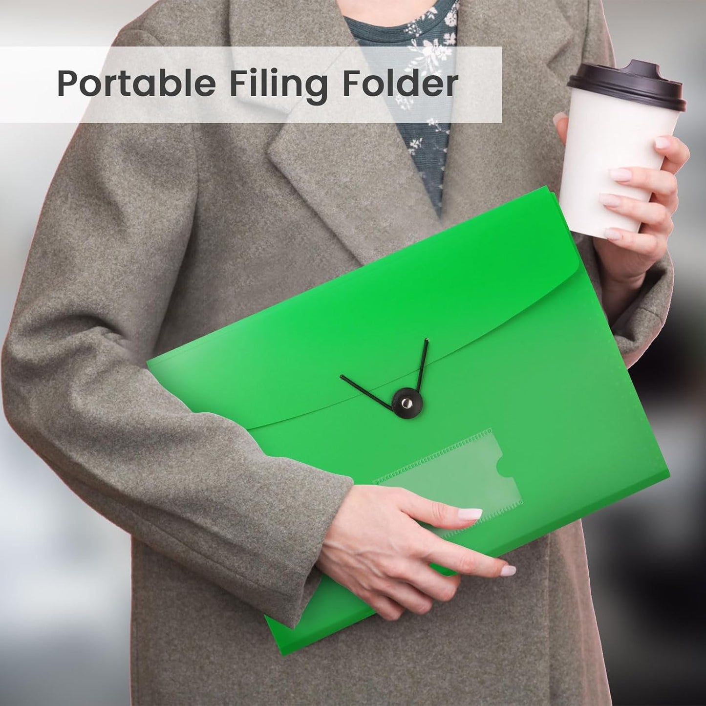 Accordion File Organizer, 7 Pockets Expanding File Folder with Labels, A4/Letter Size Portable Folders for Documents, Paper Organizer for School Office Supplies, Green