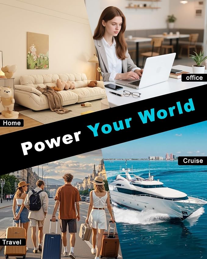 220V to 110V Voltage Converter with LCD Display, LVYUAN Universal Travel Adapter with UK/EU/AU Power Plug Adapter, Step Down Transformer for Hair Straightener Curling Iron CPAP (White)