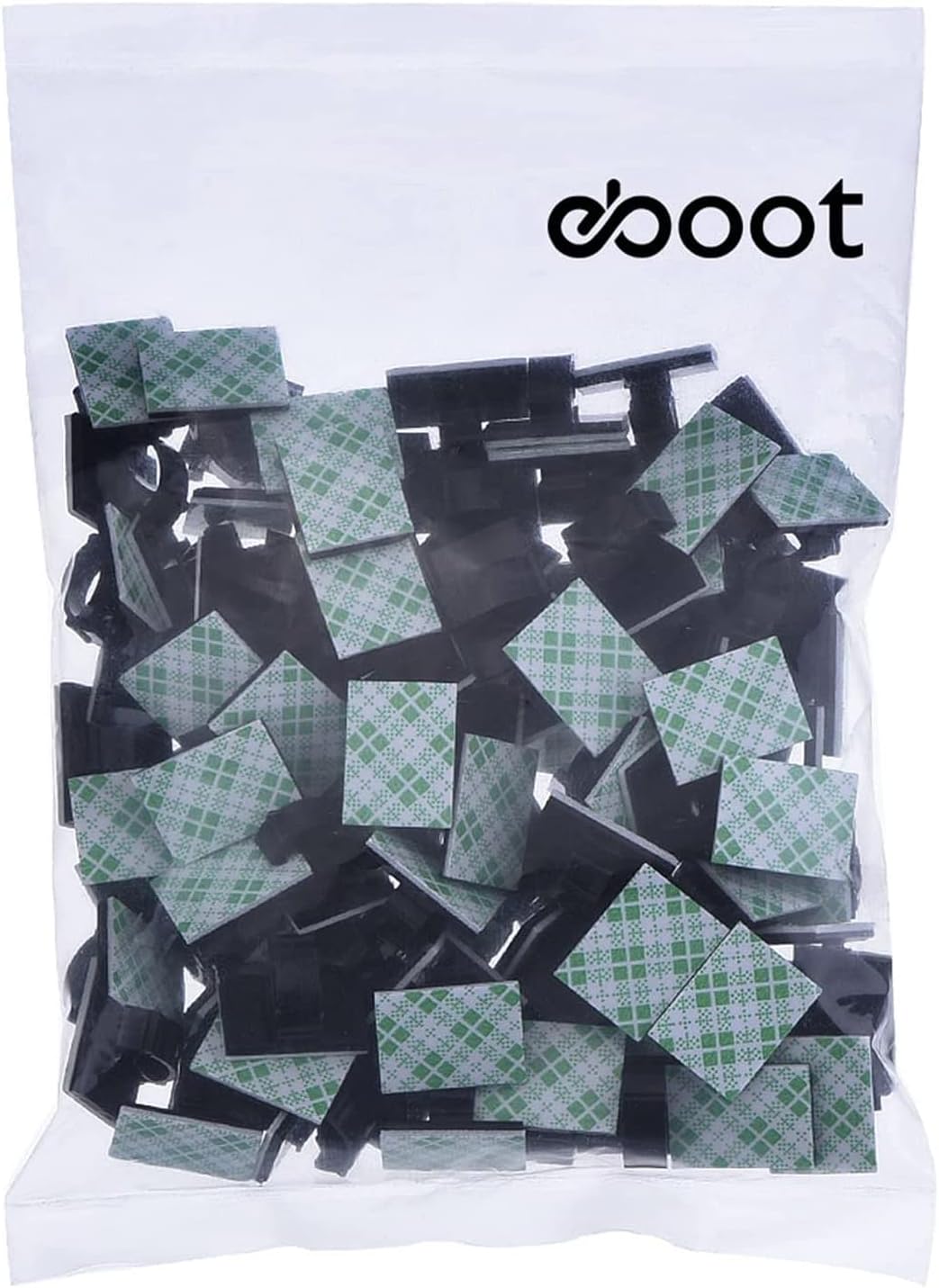 Eboot 100 Pieces Adhesive Cable Wire Clips Strong Cord Clips Wire Holders Cable Cord Straps Management Clamps Tie Holder for The Wall, Under Desk, Car, Office and Home