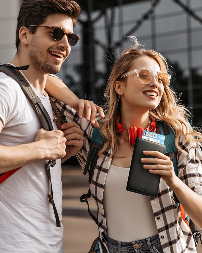 VULKIT Passport Holder Wallet RFID Blocking Travel Wallet for Men & Women