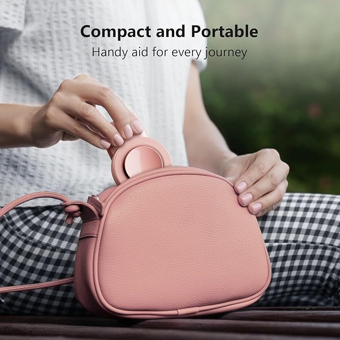 MiiKARE Travel Essentials Magnetic Airplane Phone Holder, Universal Handsfree Phone Mount for Flying with 360 Degree Rotation, Travel Must Haves Phone Stand for Desk, Tray Table, Pink