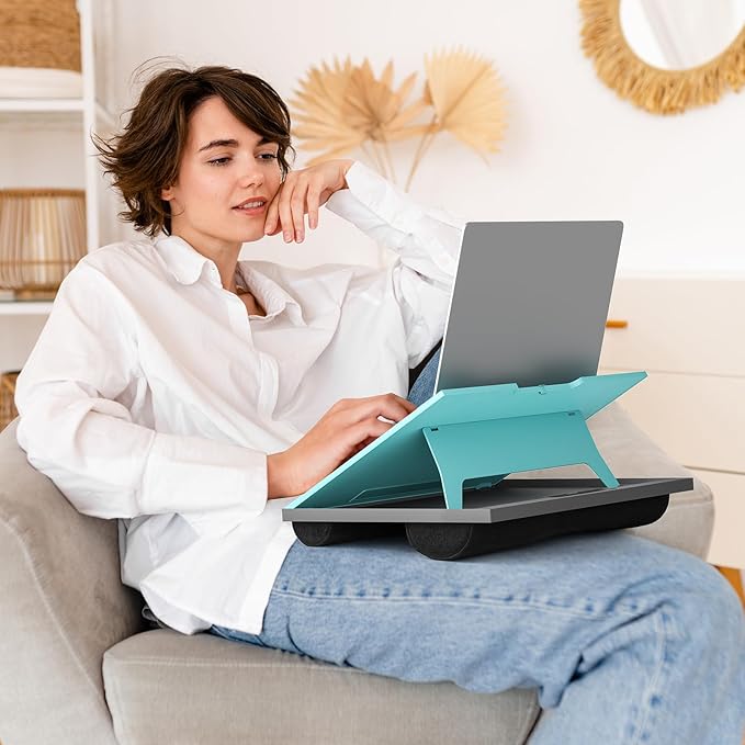 HUANUO Adjustable Lap Desk - with 8 Adjustable Angles & Dual Cushions Laptop Stand for Car Laptop Desk, Work Table, Lap Writing Board & Drawing Desk on Sofa or Bed, HNLD2TB