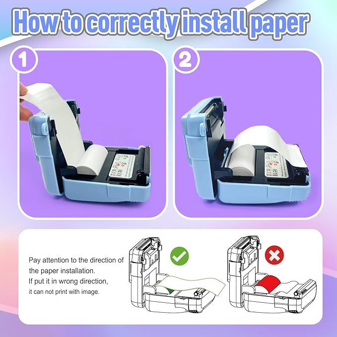 Instant Print Camera for Kids, Christmas Birthday Gifts for Girls Boys, HD Digital Video Cameras for Toddler, Portable Toy for 4 5 6 7 8 9 10 Year Old Girl with 32GB SD Card-Purple