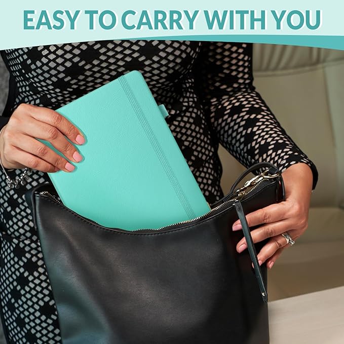 SUNEE Address Book with Colorful Alphabetical Tabs, Address Notebook Organizer for Record Contacts, 5.3'' x 7.7''- Aquamarine