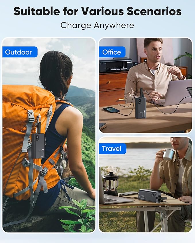 Portable Charger 70000mAh High Capacity Power Bank, 30W Fast Charging External Battery Pack, USB C Battery Bank PD&QC 3.0, 5 Output 2 Input, LED Display Big Powerbank for Phone Tablet Camping Travel