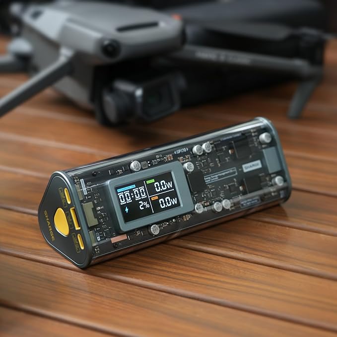 SHARGEEK 170 Power Bank, 140W PD3.1 Portable Charger 24,000mAh/ 86.4Wh High Capacity with Smart Display, 170W Total Output Battery Pack for Laptop MacBook Pro iPhone 17/16/15/14 Series