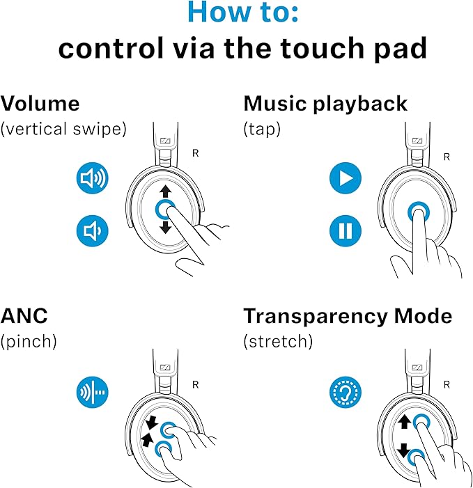 Sennheiser MOMENTUM 4 Wireless Noise Cancelling Headphones - Bluetooth Headset for Crystal-Clear Calls with Adaptive Noise Cancellation, Over-Ear Headphones, 60h Battery Life, Folding Design, Graphite