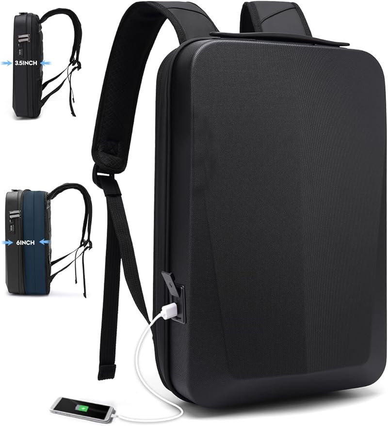 BANGE Laptop Anti-theft backpack Hard Shell Expandable Commute backpack can Hold 15.6 inch laptop for men and women