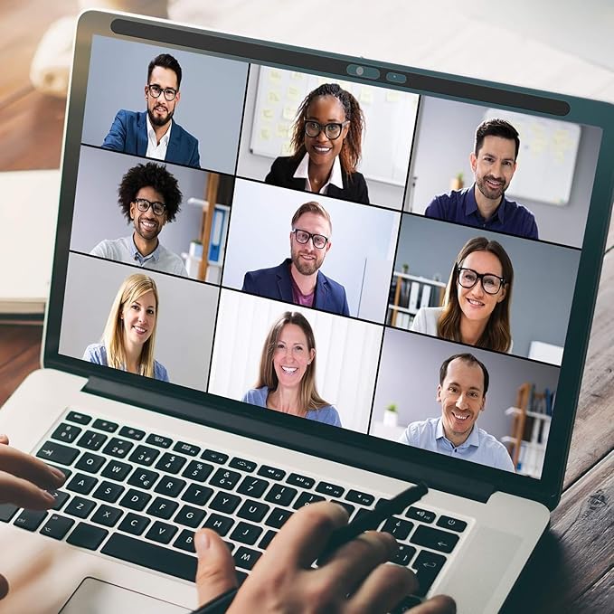 Magnetic Camera Cover for Laptop - Compatible with MacBook Models Before 2020 (No Notch), Black - Ultra-Thin 0.01-Inch Webcam Slider with Ambient Light Sensor Access