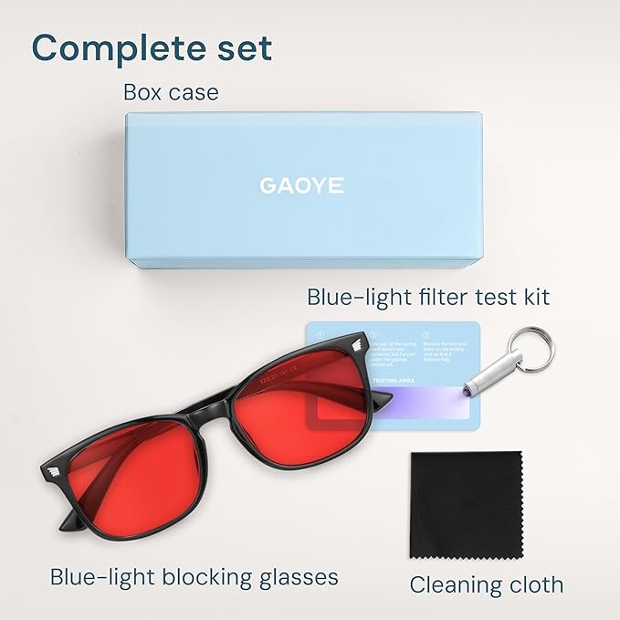 Gaoye Blue Light Glasses for Computer & Gaming - Anti UV Ray Lenses, Scratch-Resistant & Comfort Fit