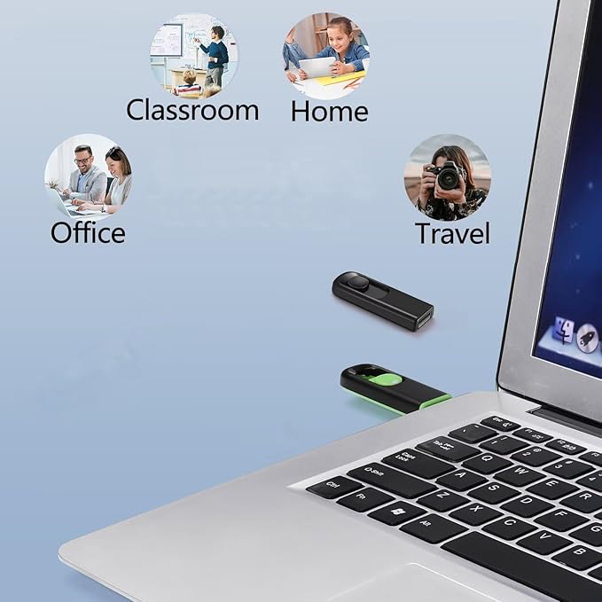 2 Pack 32GB USB Flash Drive, USB 2.0 Memory Stick Thumb Drive Pen Drives Jump Drive for Data Storage Black