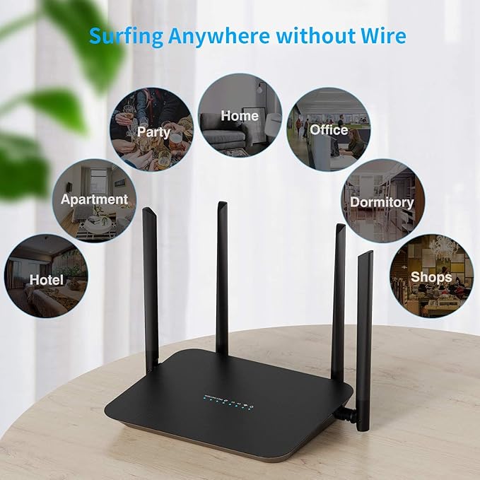 Unlocked 4G LTE Modem Router with SIM Card Slot, 300Mbps Mobile WiFi Hotspot Device Cellular Router Works with AT&T and T-Mobile, EC25-AFX Qualcomm Chipset, 5dBi High Gain Antennas