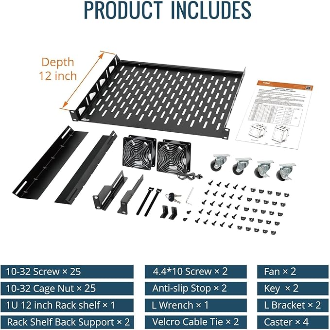Tecmojo 15U Wall Mount Rack, 23.6 Inch Depth, Holds Up to 176 Lbs, Enclosed Kit for 19 Inch Network, Server and AV Gear, Mesh Door (Elite Collection)