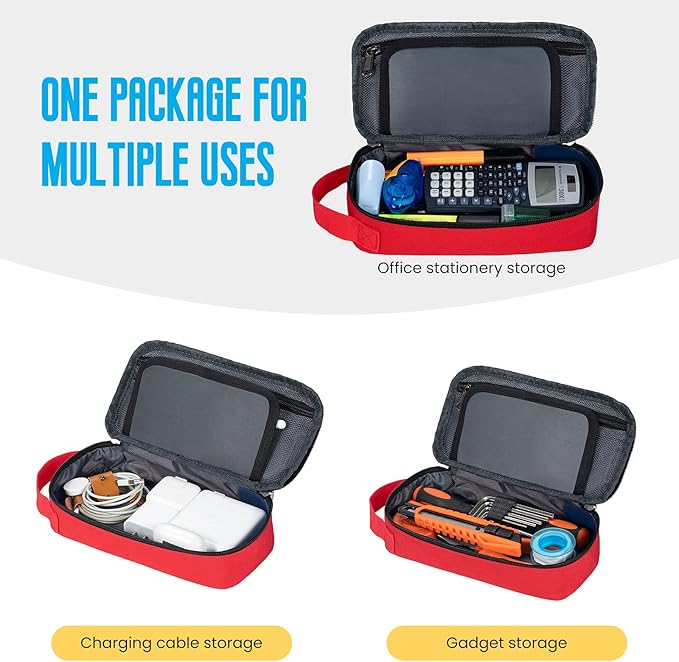 ECHSRT Large Pencil Case, Aesthetic Pen Pouch with Big Capacity, Minimalist Portable Stationery Bag with Handle for Office Organizer Aesthetic Pencil Cases