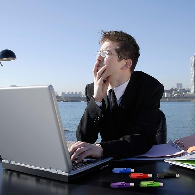 5 PCS 8GB USB 2.0 Flash Drives Memory Sticks Thumb Drives (Five Mixed Colors: Red Blue Black Purple Green)