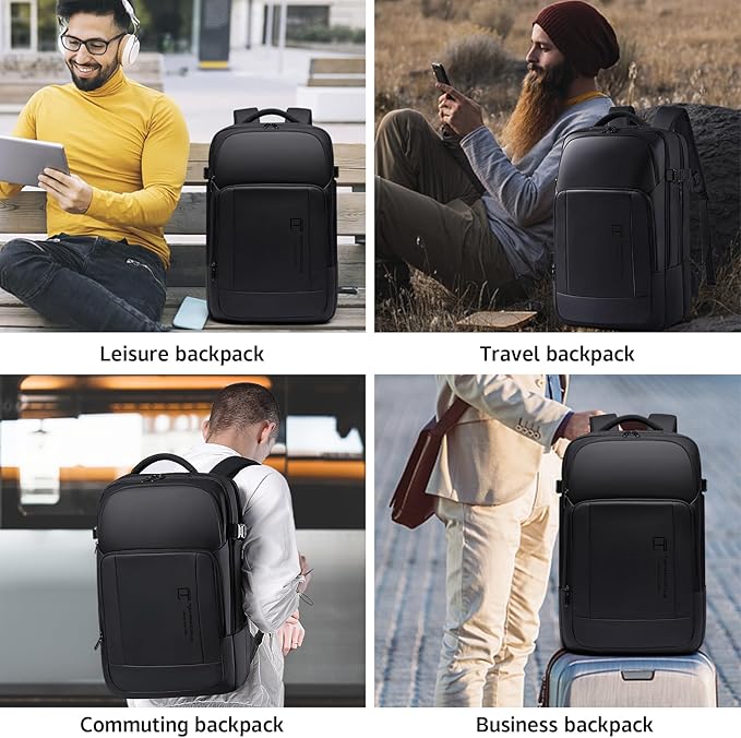 Travel Backpack for Men, 17.3 Inches Business Laptop Backpack Water-Resistant Carry on Airline Approved 18x14x8 Luggage Backpack with USB Charger Port