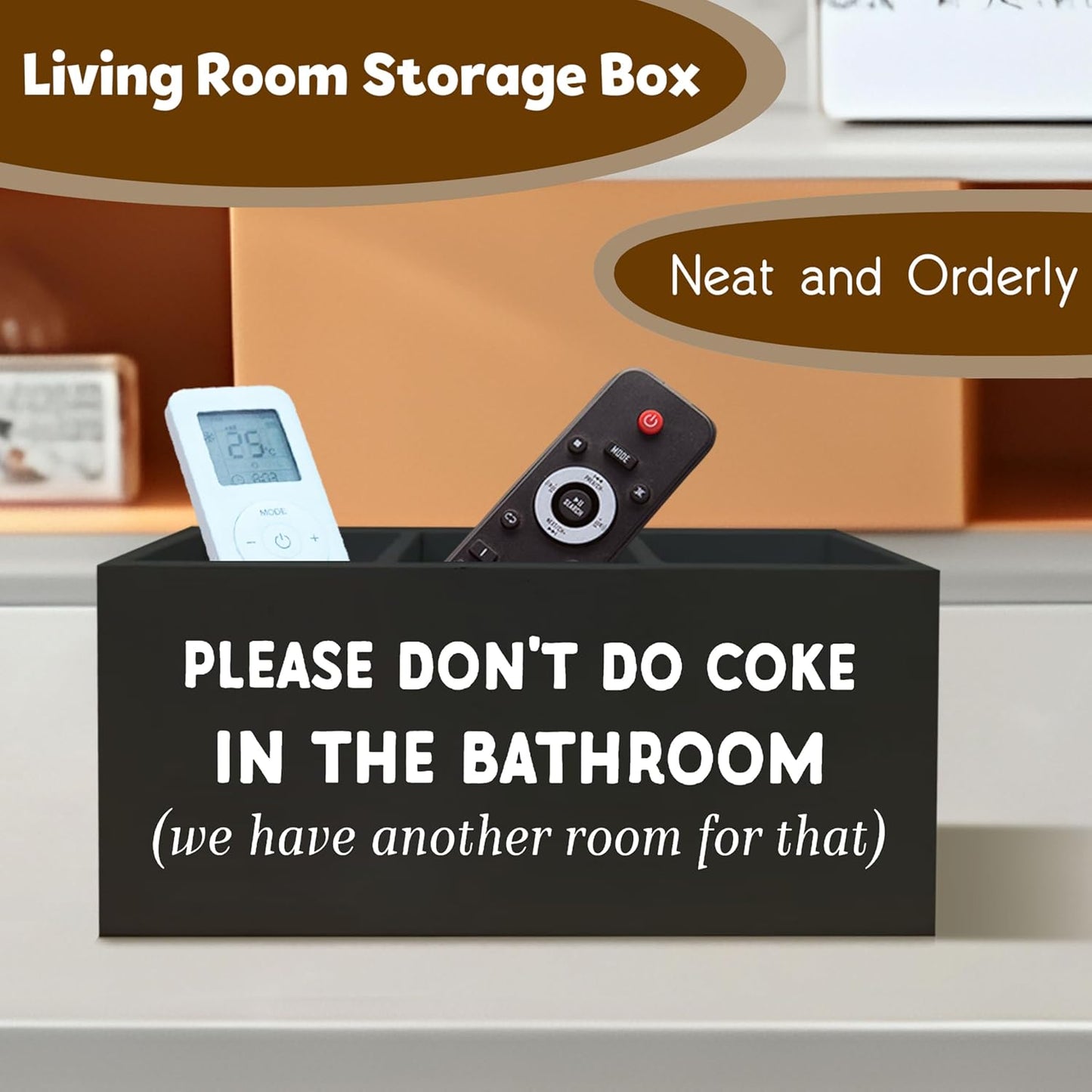 Funny Bathroom Decor Signs Please Don't Do Coke in The Bathroom Shelf Decor, Funny Desk Pen Holder, Funny Signs Office Wooden Pen Holder