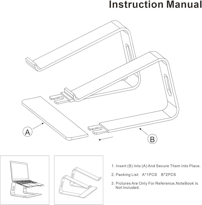 MacBook Pro/Air HP Lenovo Samsung Huawei Laptop Riser: Gray Aluminum Ergonomic Mount for 10-17.3' Laptops