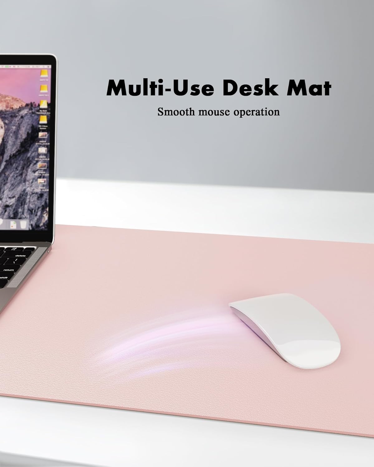 YSAGi Double-Sided Desk Pad, 35.4"x17"Leather Desk Mat, Eco Cork Desk Pad Protector,Large Mouse Pad,Waterproof Desk Blotter for Office/Home(Pink)