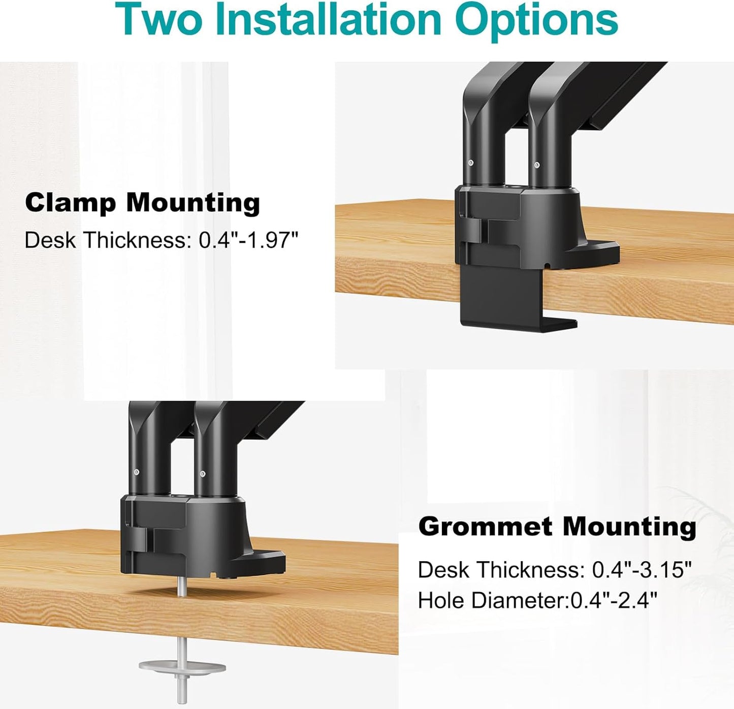 MOUNT PRO Dual Monitor Stand for Max 43 Inch Ultrawide Computer Screen, Premium Aluminum Heavy Duty Monitor Arm Holds 6.6lbs to 33lbs, Gas Spring Full Motion Display Desk Stand, VESA Mount