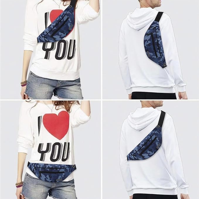 MAXTOP Large Crossbody Fanny Pack with 4-Zipper Pockets,Gifts for Enjoy Sports Festival Workout Traveling Running Casual Hands-Free Wallets Waist Pack Phone Bag Carrying All Phones