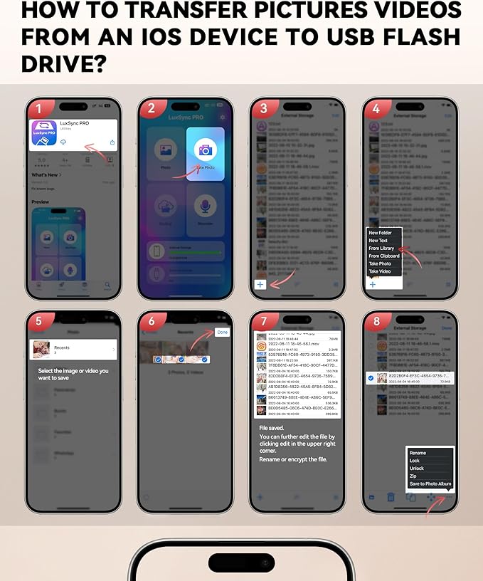 MFi Certified 256GB Flash Drive for iPhone Photo Stick, USB Thumb Drive Memory Stick High Speed USB Drive Photo Storage for iPhone Compatible for iPhone/iPad/Android/PC
