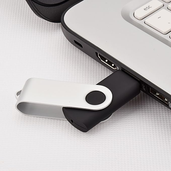 JUANWE 16GB USB Flash Drive 50 Packs, Bulk Thumb Drives FAT32 Foldable 360°Swivel Memory USB Sticks with Lanyard Hole, Jump Drive Mutipack Pen Drive Zip Drive Portable Flashdrive for PC/Mac, Black