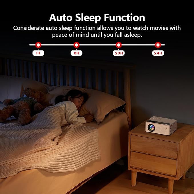 TMY Netflix-Officially-Licensed Mini Movie Projector with WiFi and Bluetooth, Compatible with TV Stick Smartphone/HDMI/USB, Indoor & Outdoor Use