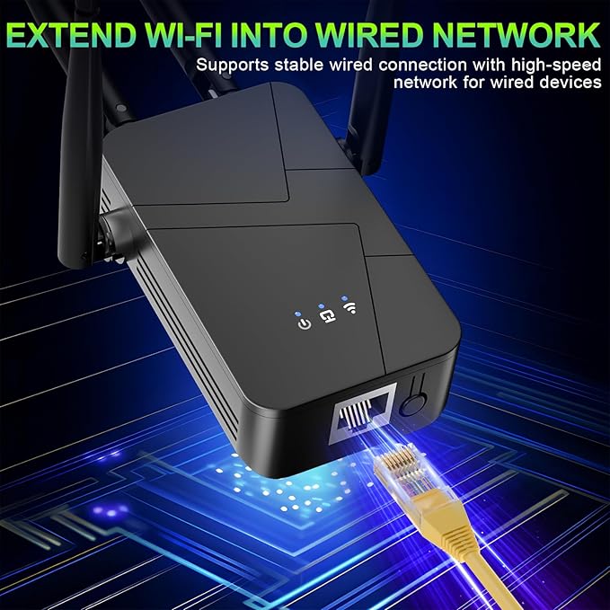 2026 WiFi Extender, 15888 sq.ft Internet Extender WiFi Booster, Long Range Wireless Repeater Signal Amplifier for Home, Mesh Wi-Fi 99% Faster | Broader Than Ever, Support 55+ Devices, 1-Tap Setup