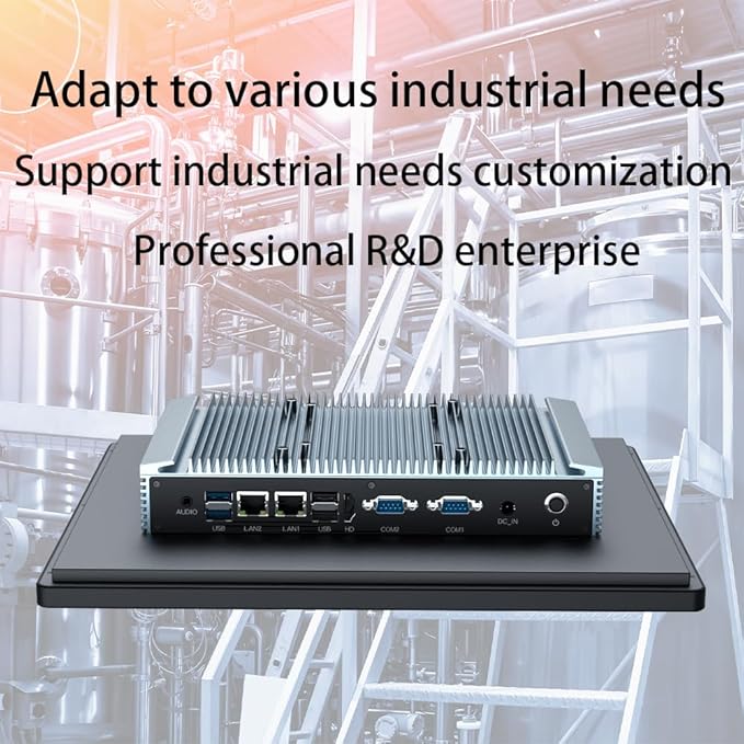YanKe 21.5" Industrial Computer Touch Screen 10 Point Touch Industrial Computer, Resolution 1024 * 768 450nit, RJ45*2 USB*4 com*2 HD*1 WiFi+BT(J6412/8+128)