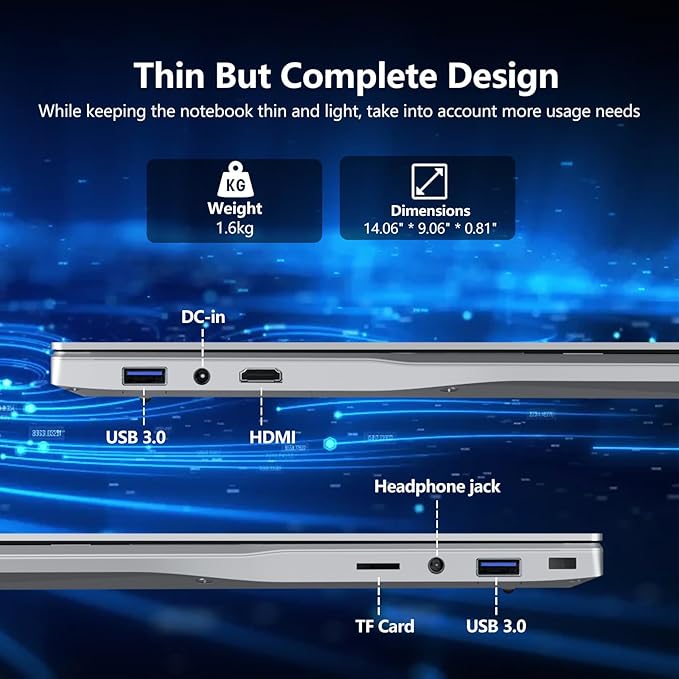 2025 Laptop, 15.6" Laptop Computer with 16GB DDR4 1TB SSD, N5095 Quad-Core up to 2.9GHz, Portable Laptop with Backlit Keyboard, Fingerprint, FHD 1920 * 1200, WiFi5, BT4.2, Win 11 Pro