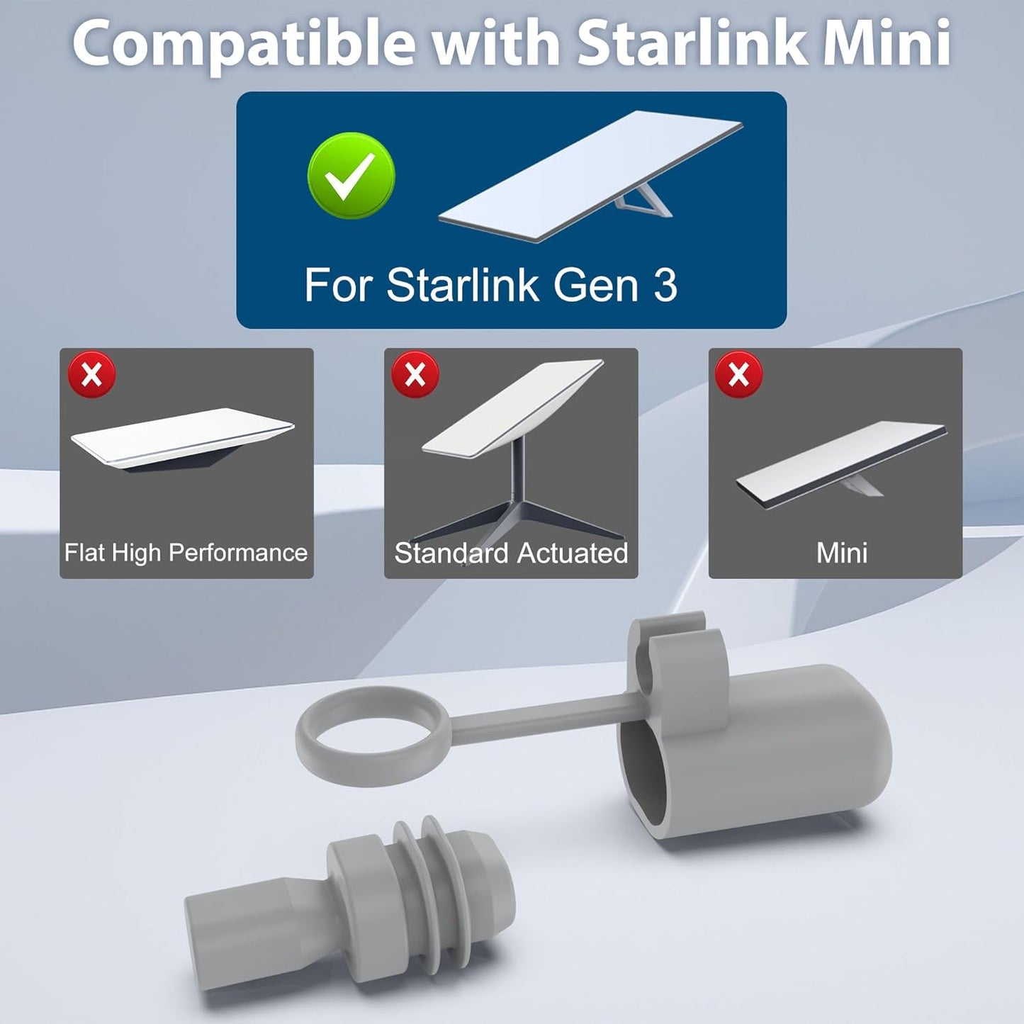 for Starlink Gen 3 Cable Ends Silicone Caps,Protective Plug for Starlink V3 Cable Port,Dustproof Waterproof Plug Caps Cover Accessories Compatible with Starlink Gen3, Set of 3