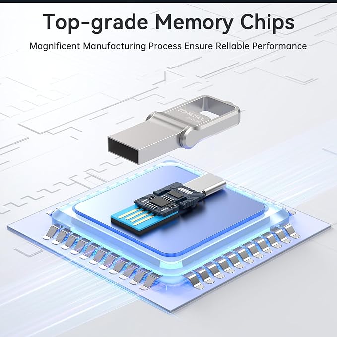 TOPESEL 256GB USB C Flash Drive Dual USB 3.0 Flash Drive USB A & Type C Thumb Drive UDP-Tech Waterproof Type C Portable USB C OTG for Computer Mac Smartphone Tablet