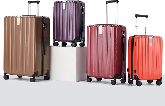 Hanke Luggage Sets 2 piece Carry On Luggage with Wheels PC Hard Shell Suitcases Lightweight Checked Travel Luggage Large Travel Suitcase Woman Men 20/29 Inch(Purple)