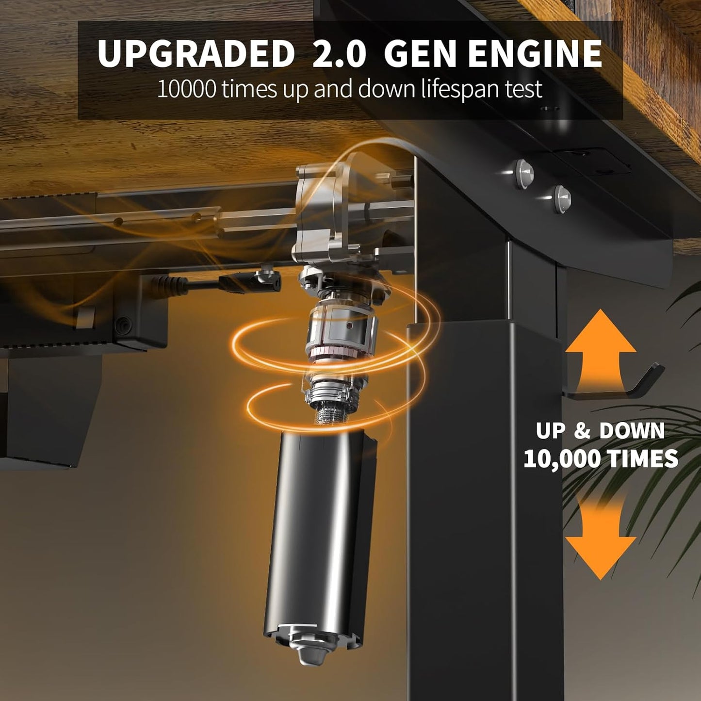 55 * 30 Inches Electric Standing Widened Desk Adjustable Height with 4 Drawers, Double Storage Shelves Stand Up Desk, Home Office Workstation Sit Stand up Desk (Rustic Brown)