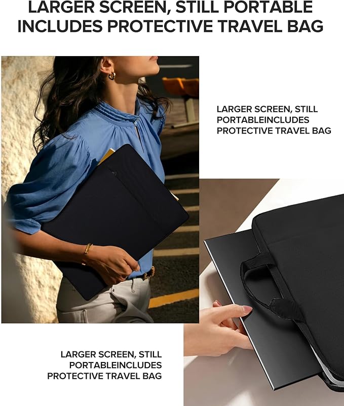 UPERFECT 24" Portable Monitor Touchscreen 120Hz 1080P 100% sRGB w/Built-in Stand & VESA, HDMI USB-C Travel Monitor for Laptop/MacBook/SteamDeck/Phone/Mini PC, External Second Screen for Gaming & Work