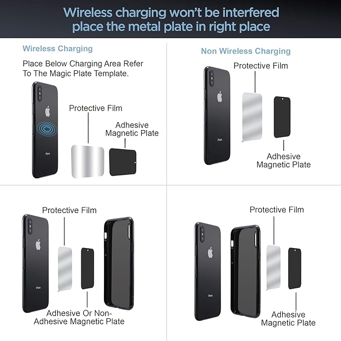 IPOW Long Arm Universal Magnetic Cradle Windshield Dashboard Cell Phone Mount Holder with 4 Metal Plates, Soft Firm Goose Arm & Enhanced Suction Cup