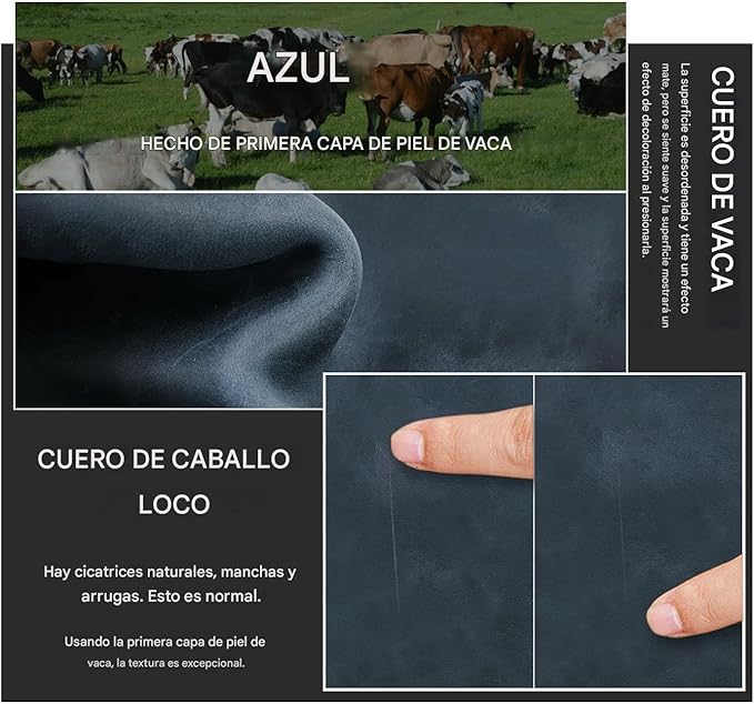 CONTACTS Full Grain Leather Family Passport Holder for 4 Airtag Passport Wallet RFID Blocking Travel Passport Cover with 4 Passport Slot, 6 Card Slot (Blue)