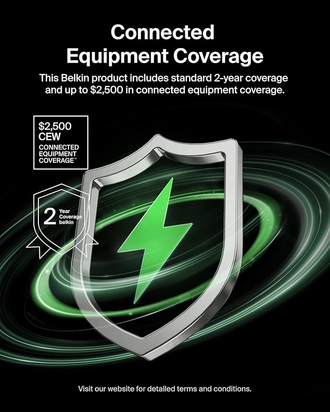 Belkin GaN Charging Station 70W, 6-in-1 USB C Charger w/ 2X AC Outlets, 2X USB A Ports, Integrated USB C Cable - Power Strip for iPhone, Apple Watch, iPad, MacBook, Chromebook, Galaxy, Pixel, & More