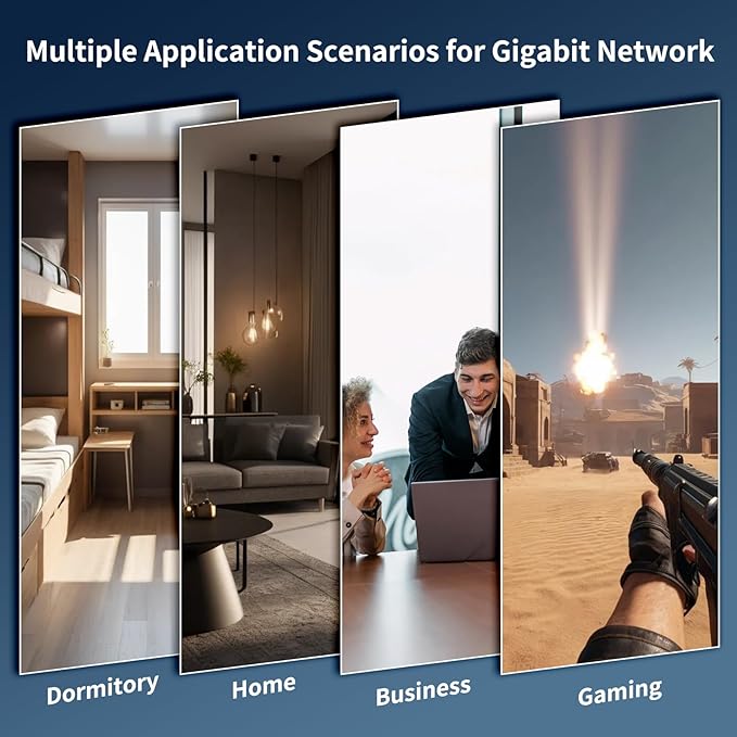 8 Port Gigabit PoE Switch with 2*1000Mbps Uplink, Unmanaged 10 Port Gigabit POE Switch Compatible with IEEE 802.3af/at Devices@120W, AI PoE Auto Recovery&Extend, Vlan, Metal Pluy&Play