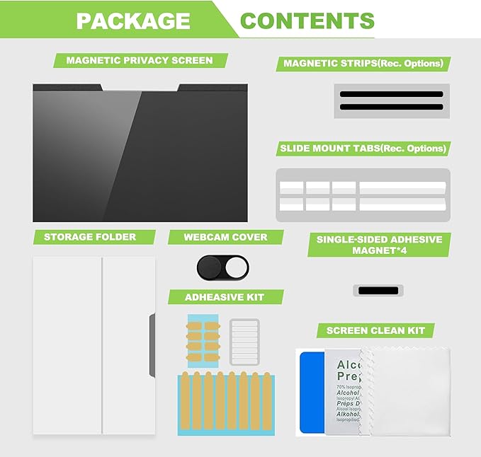 Magnetic Laptop Privacy Screen 14 inch for 16:9 Computer Monitor, Removable Anti-Glare Screen Privacy Shield, Screen Filter and Protector for Laptop (12 3/16" × 6 7/8"), Fits (FHD 1920 × 1080)
