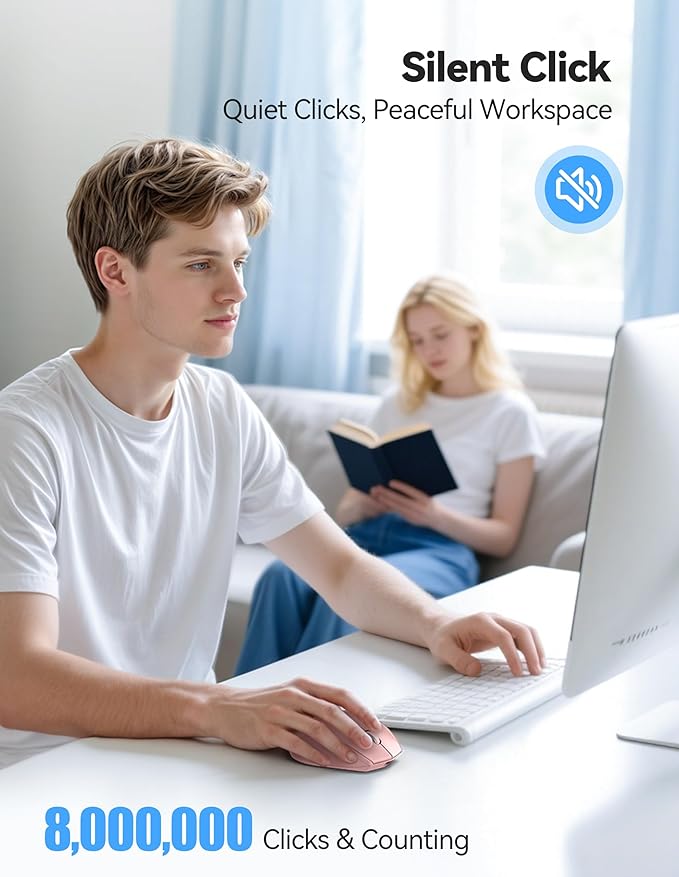 TECKNET Wireless Mouse Rechargeable,Mouse for Laptop Computer,2.4G USB Computer Mice Wireless,6 Button 6400 DPI Ergonomic Silent Mice,Portable Cordless Travel Mice-Wide Compatibility