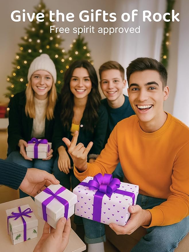 Stocking Stuffers for Teen Boys Girls Gifts Cell Phone Stand Upgrade Adjustable Rock on Lazy Phone Stand for Desk Cool Funny Gadget Gifts for Christmas Adult Men Women Wife 2 Pack (Black&Brown, 2)