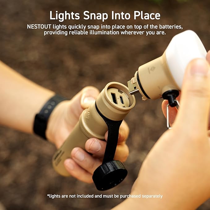 ELECOM NESTOUT Rugged Power Bank, 5000mAh Outdoor Battery Pack, 15W USB C Fast Charging, Waterproof IP67, Durable Shockproof, Tactical Charger for Phone Military EDC Hiking Survival Camping (Mustard)